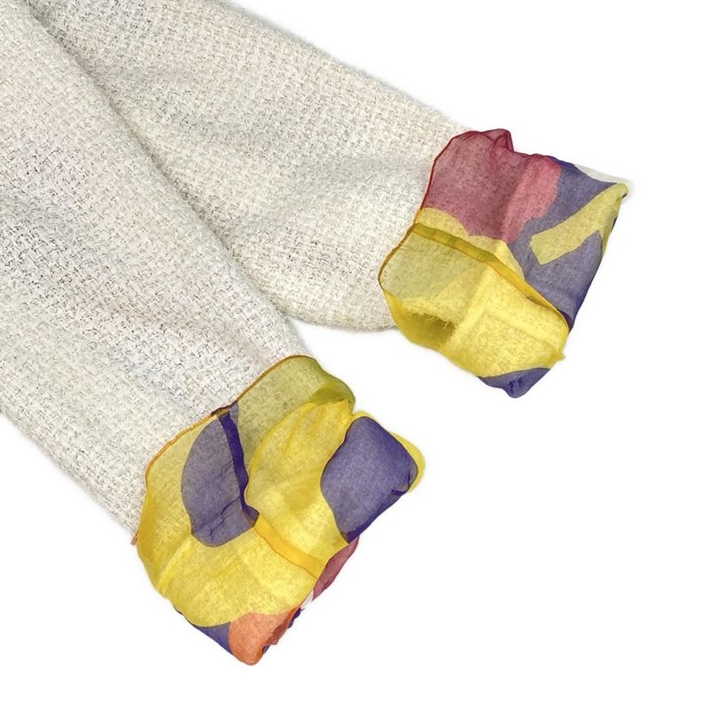 Chanel Jacket Size 36 S Women's P15633 Ivory X Orange X Multi Long Sleeves /