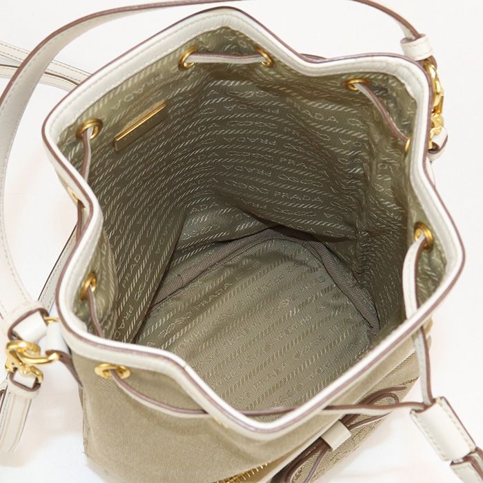 Prada Bucket Bag 1bh097 Handbag Logo Jacquard Women