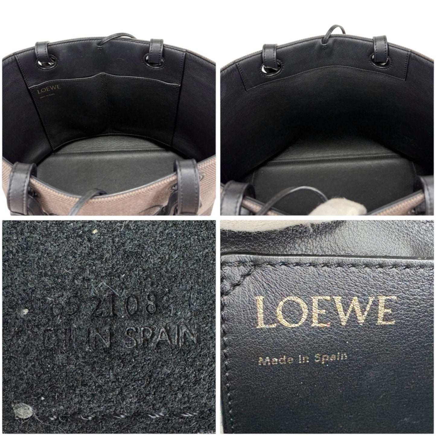 Loewe Anagram 2way Tote Bag Canvas Leather Jacquard Black