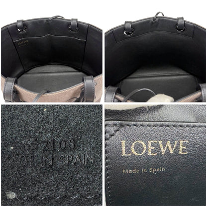 Loewe Anagram 2way Tote Bag Canvas Leather Jacquard Black