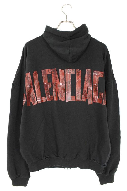 Balenciaga 25SS 826162 Tsvf8 Security Tape LOGO Parka Men's 2