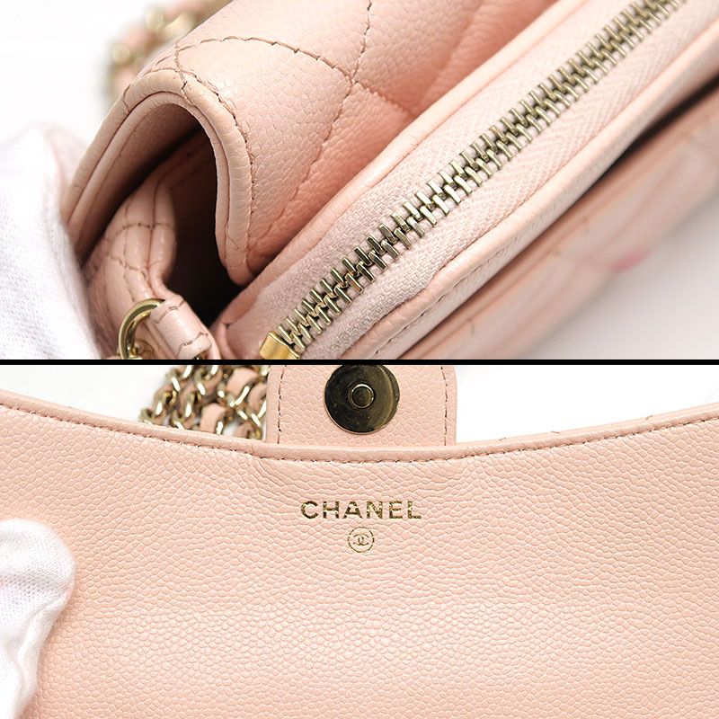 Chanel Chain Shoulder Ap2096 Chain Wallet In Caviar Skin