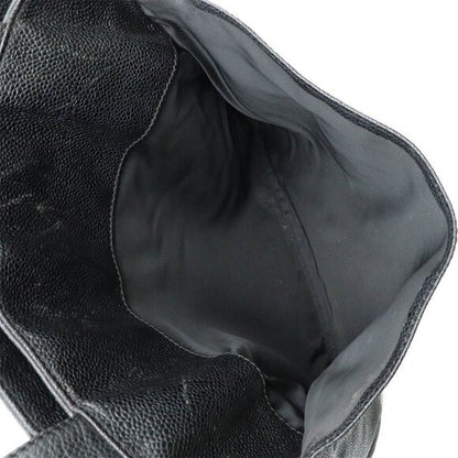 CHANEL CC Timeless Caviar Logo Shoulder Tote Bag Black Leather Purse
