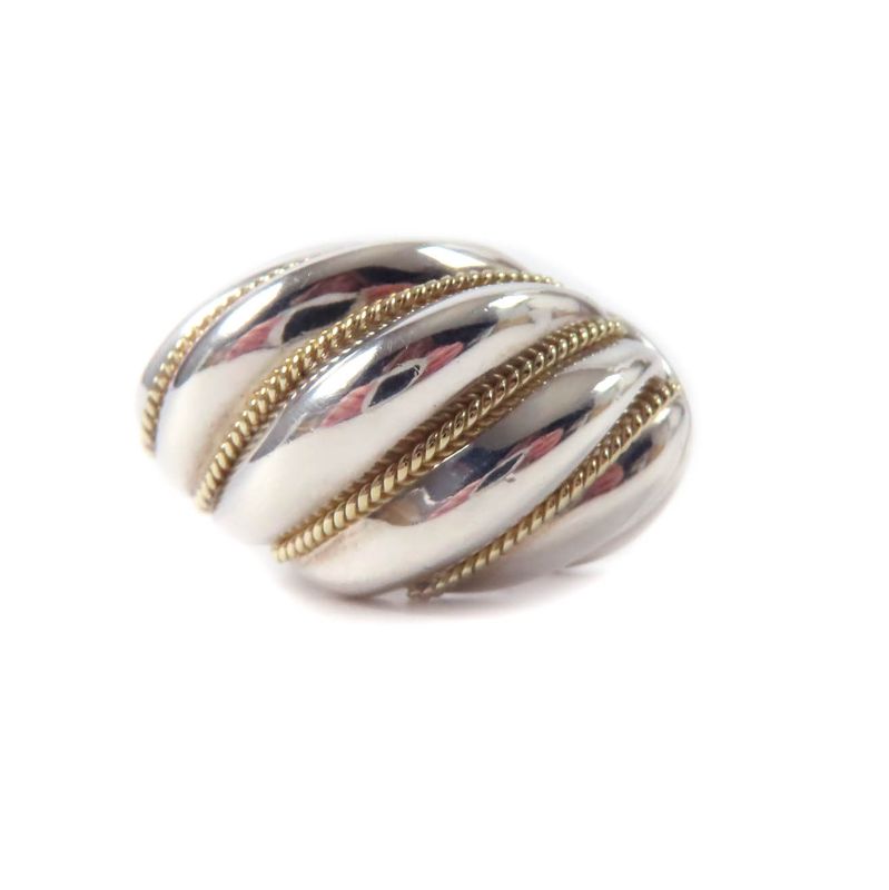 Tiffany & Co Vintage Twisted Rope Shell Dome Combination Earrings