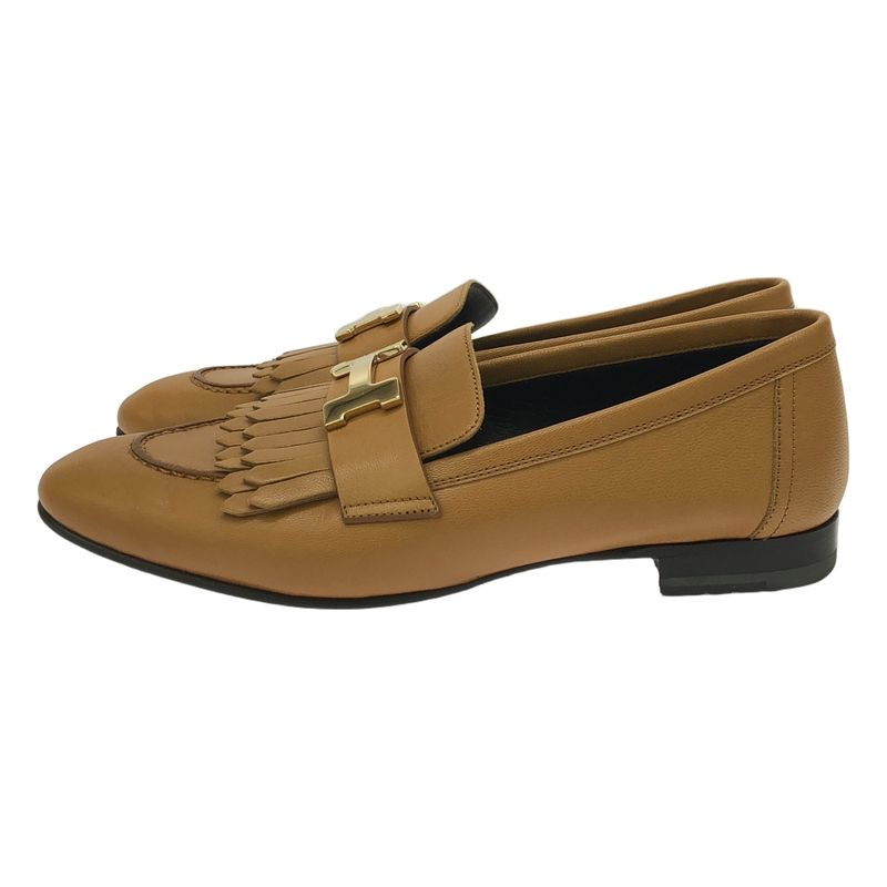 Hermes - Royale Constance H Logo Leather Quilted Fringe Loafers Leather Shoes -