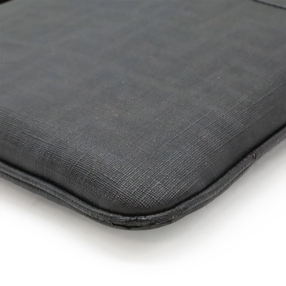 Fendi Zucca Pattern Shoulder Bag Pochette Crossbody Mini Bag PVC Black Black