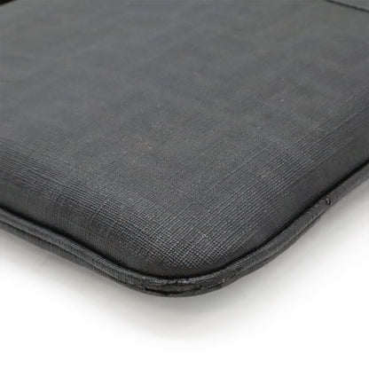 Fendi Zucca Pattern Shoulder Bag Pochette Crossbody Mini Bag PVC Black Black