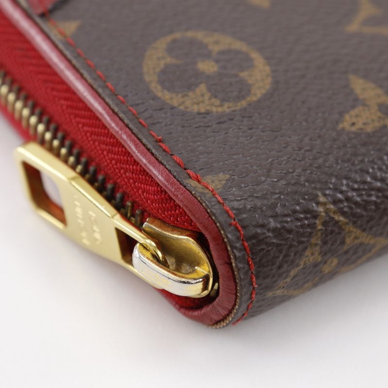 Louis Vuitton Zippy Wallet Retiro M61854 Monogram Canvas Threes Brown/red