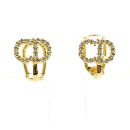 Dior Christian Dior CD Logo Earring Plated Gold Color *no Silicon Earring Back