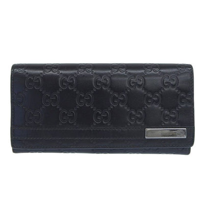 Gucci GG Striped 233112 Calf Black Unisex Long Wallet