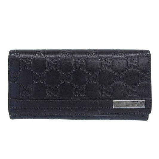 Gucci GG Striped 233112 Calf Black Unisex Long Wallet