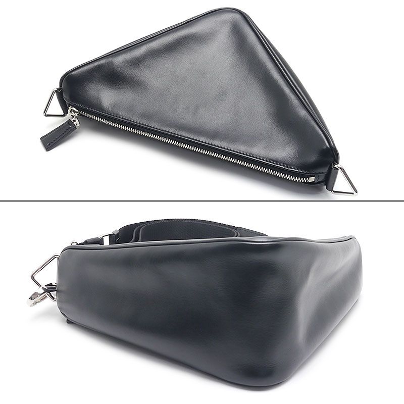 Prada Triangle Leather Shoulder Bag 2vh155 Black