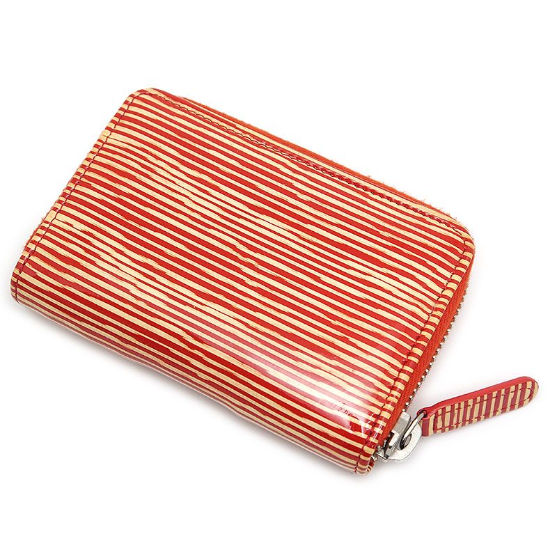 Chanel Coin Case Striped Coin Purse Red