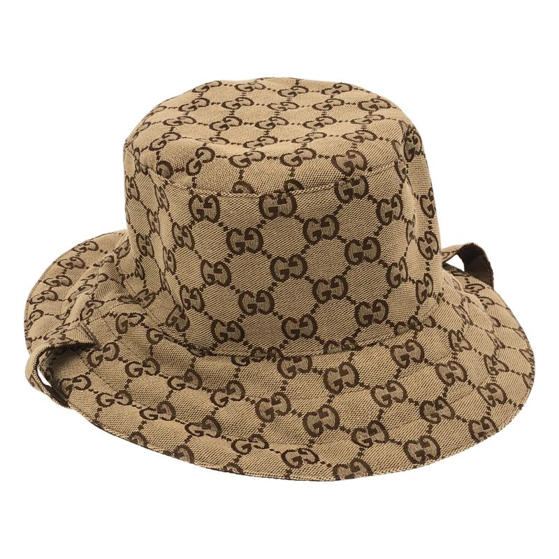 Gucci - 626917 GG Canvas And Nylon Reversible Bucket Hat - Unisex - Beige Brown