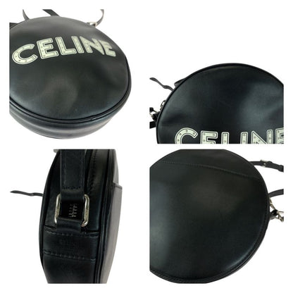 Celine Dancing Kid Logo Studded Black White Silver Hardware Leather 195883ddj38s