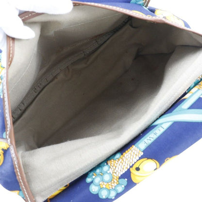 Loewe Collection Line Coleccion Jerez Vintage Canvas Navy Blue Women Shoulder