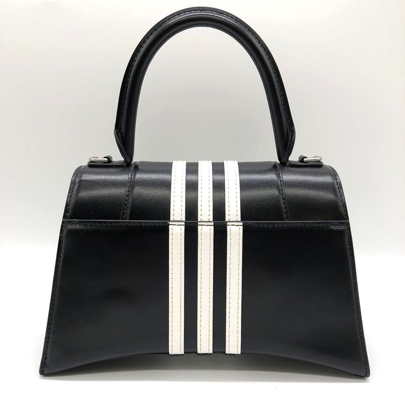 Balenciaga Hourglass Small Adidas Collaboration Handbag Leather Black Women