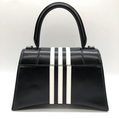 Balenciaga Hourglass Small Adidas Collaboration Handbag Leather Black Women