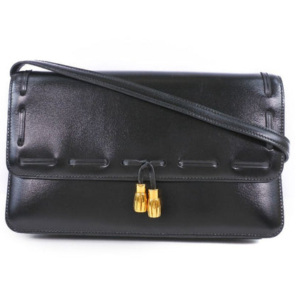 Hermes 2WAY Clutch Tassel Calf Black 0O Ladies Shoulder Bag