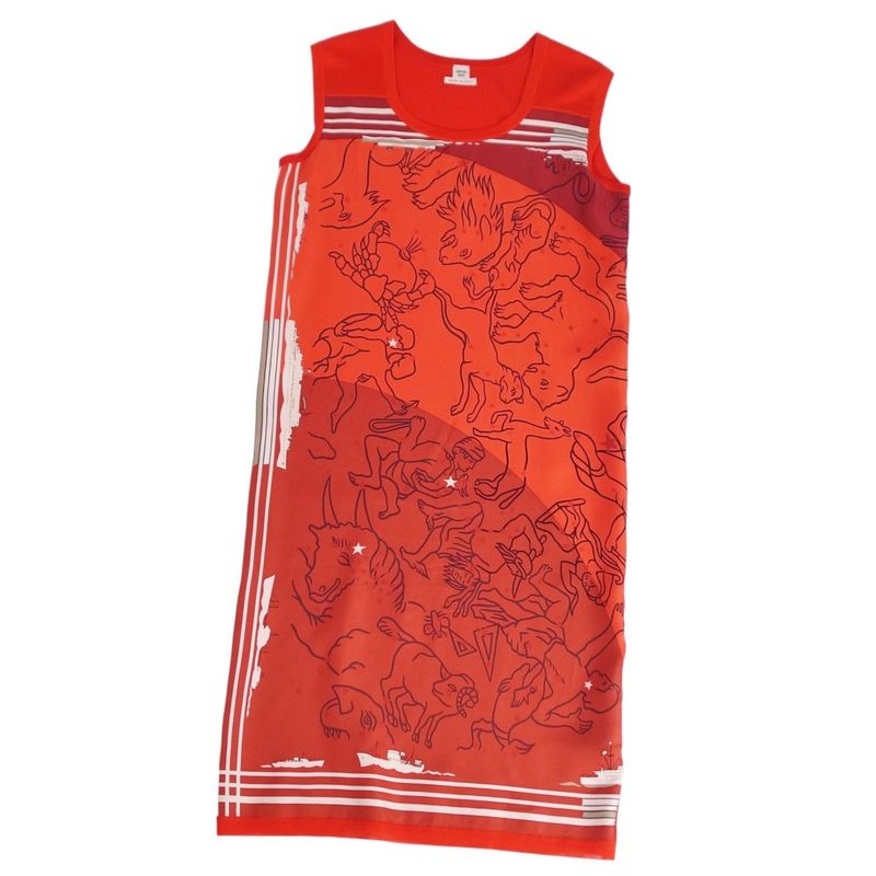 Hermes Dress Sleeveless Knit With Silk Transition