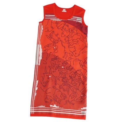Hermes Dress Sleeveless Knit With Silk Transition
