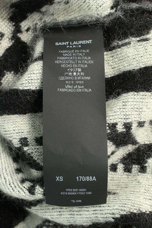 Saint Laurent Paris 690064 Y75kd Patchwork Jungle Knit Cardigan Men's XS