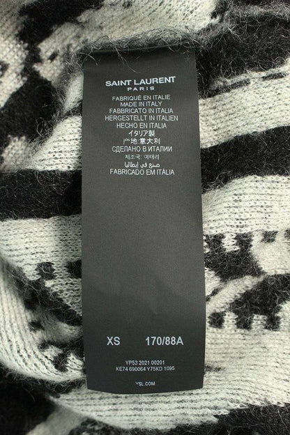 Saint Laurent Paris 690064 Y75kd Patchwork Jungle Knit Cardigan Men's XS