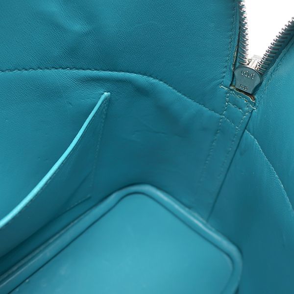 Hermes 2way Bag Bolide 27 Chevre Turquoise Silver Hardware Blue Shoulder H