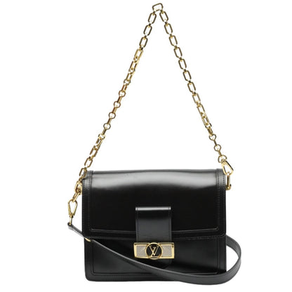 Louis Vuitton Lock Dauphine MM Chain Shoulder Bag Noir