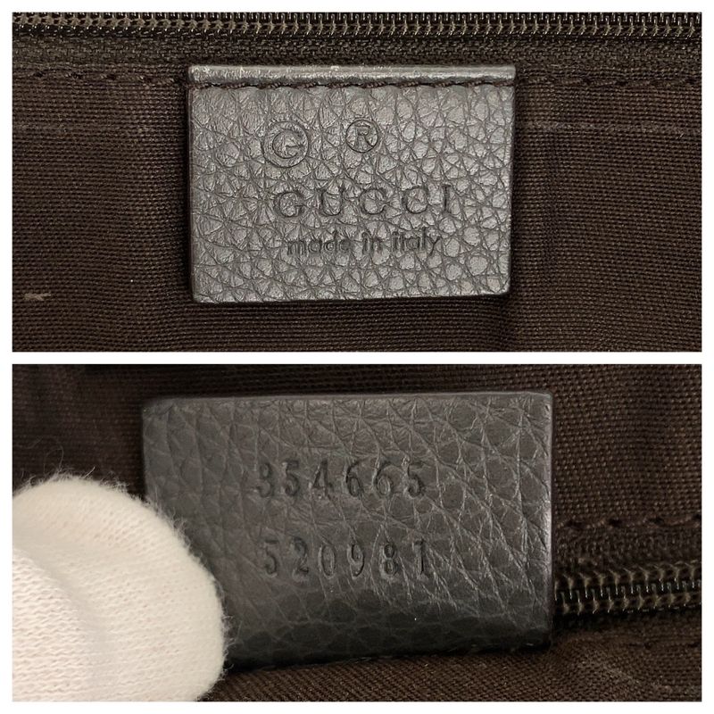 Gucci Bamboo Gray Silver Hardware Leather 354665 Tote Bag Shoulder Bag Women