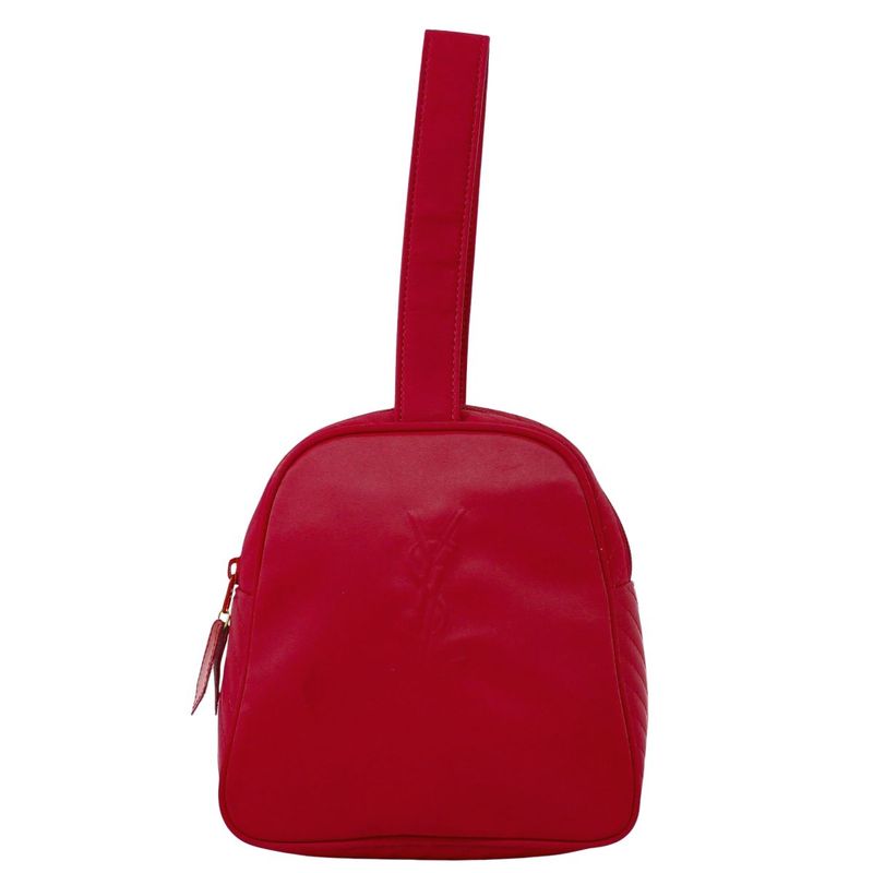 Authentic Yves Saint Laurent YVES Saint Laurent YSL Nylon Handbag Red Bag