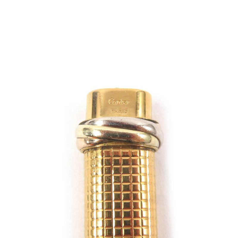 Cartier Vintage Block Check Trinity Double C Logo Capped Ballpoint