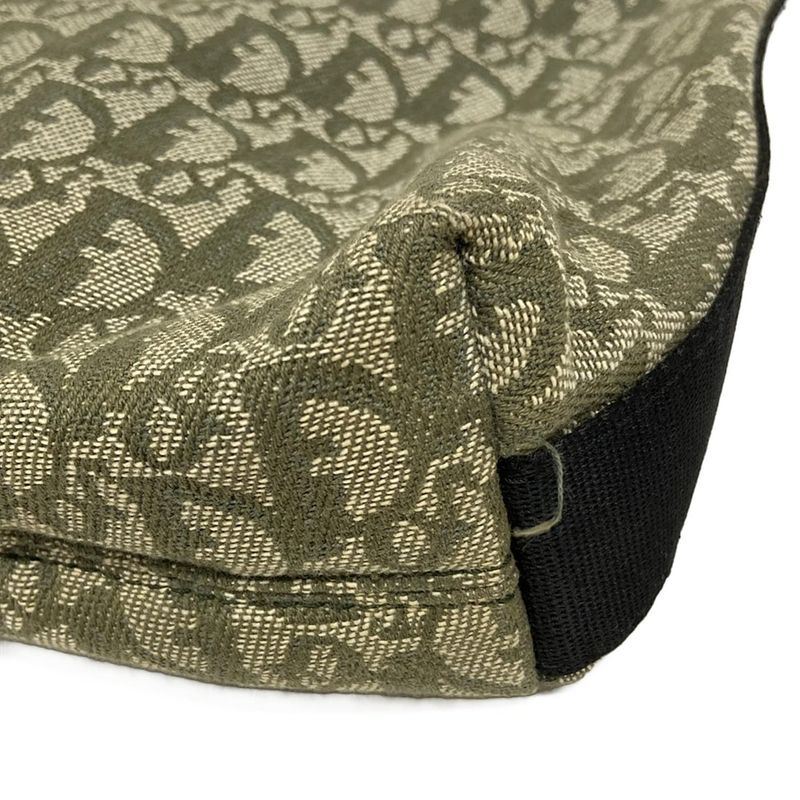 Dior/christian Dior Shoulder Bag Trotter Khaki Ivory And Black