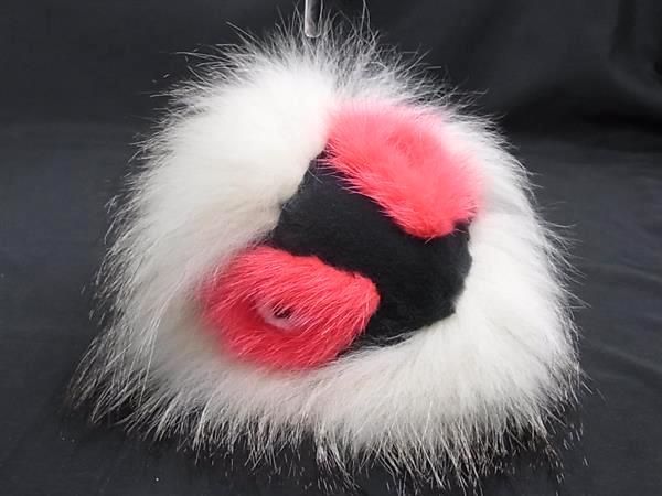 Fendi Eydrop Bag Bugs Monster Fur Key Holder Bag Charm Brown As5631