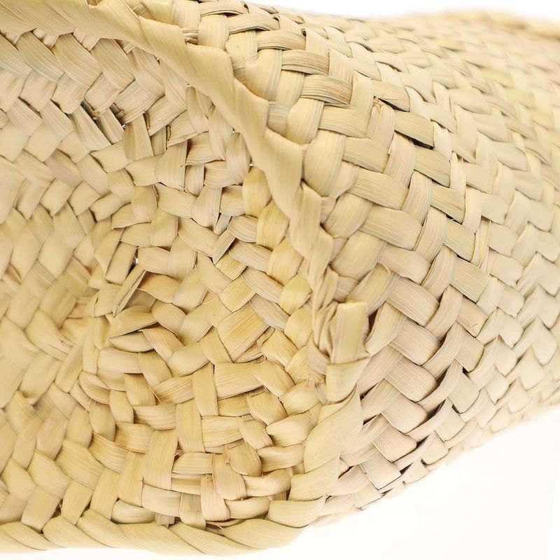 Celine Triomphe Pannier Raffia 2-Way Basket Bag Beige White