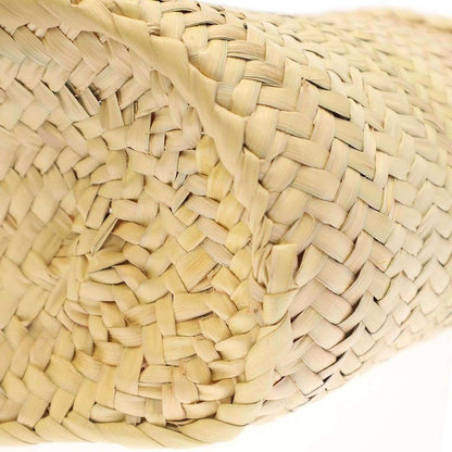 Celine Triomphe Pannier Raffia 2-Way Basket Bag Beige White