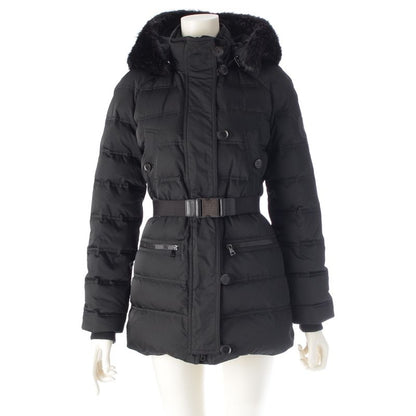 Gucci Beaver Fur Ggleather Patch Belted Down Coat Outerwear 319495 Black 36