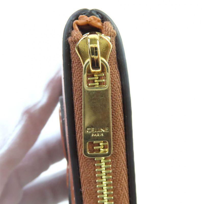 Celine Coin Purse Cuil Triomphe Tan Smooth Calf Leather Card Pouch Coin Case