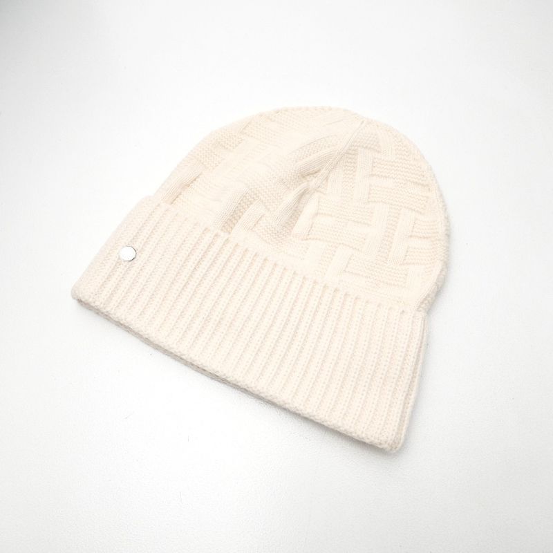 Hermes Freckens Knit Cap Size S Serie Button H Logo Ribbed Beanie Hat