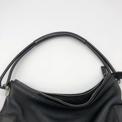 Gucci 001 8766 Shoulder Bag Handbag One Shoulder Black Leather Ladies Men