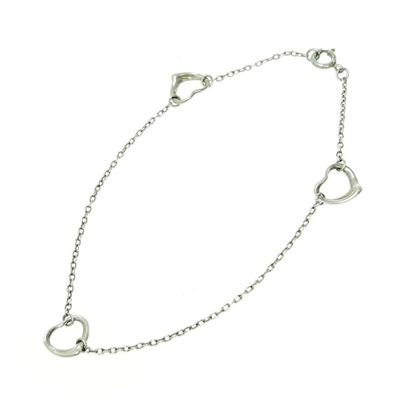 Tiffany & Co Tiffany & Co Silver Elsa Peretti Open Heart 3p Bracelet 1.9g