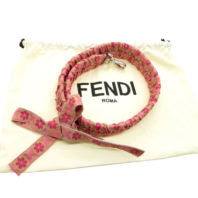 Fendi Strap You Tyrolean Tape Floral Pattern Ribbon Shoulder Strap Leather /