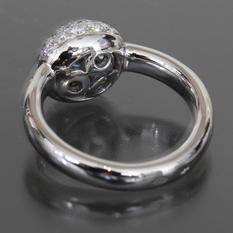 Chanel Sapphire Diamond Ring 18K White Gold 750 E0969