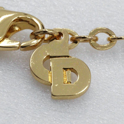 [dior] Christian Dior Logo Heart Gold Plated And Rhinestone Ladies 5.4g Necklace