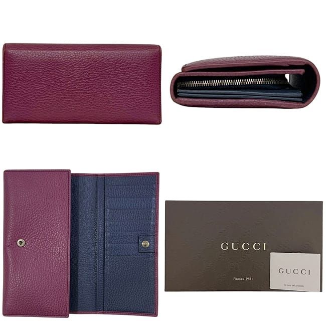 Gucci Bifold Long Wallet Purple Swing 354498 Wallet Leather