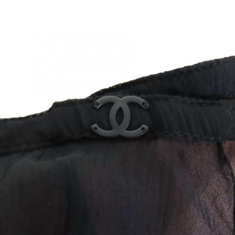 CHANEL P70007 100% Silk With Coco Hardware Side Ribbon Knee-length Chiffon