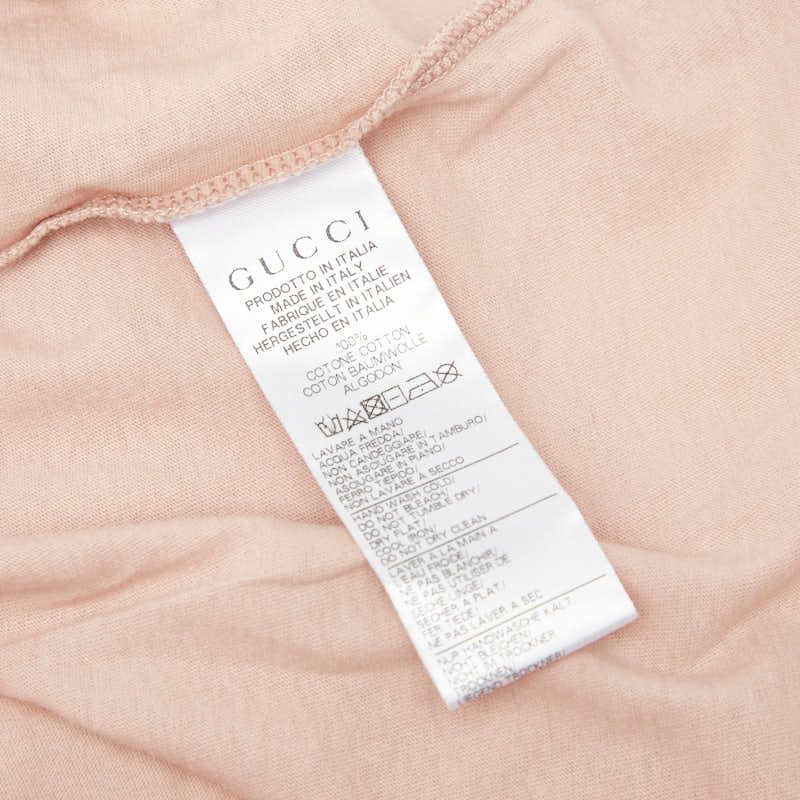 Gucci Star Print V-neck Short Sleeve T-shirt Size: 8 Pink Multicolor Cotton