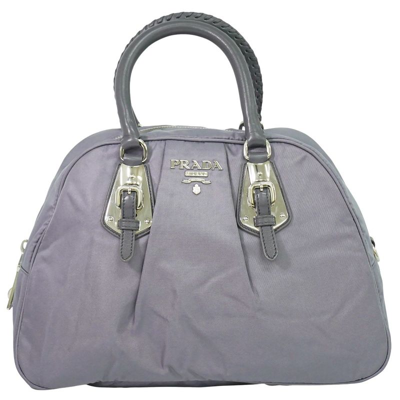 Authentic Prada Nylon Handbag Gray Bag Used [follow-up Discount