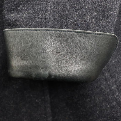 Chanel Wrap Coat Grey Navy P15883v08834 38 Ladies Preowned