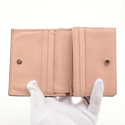 Gucci Animalier Bee Blind For Love Leather Compact Wallet 460185 Pink Made In
